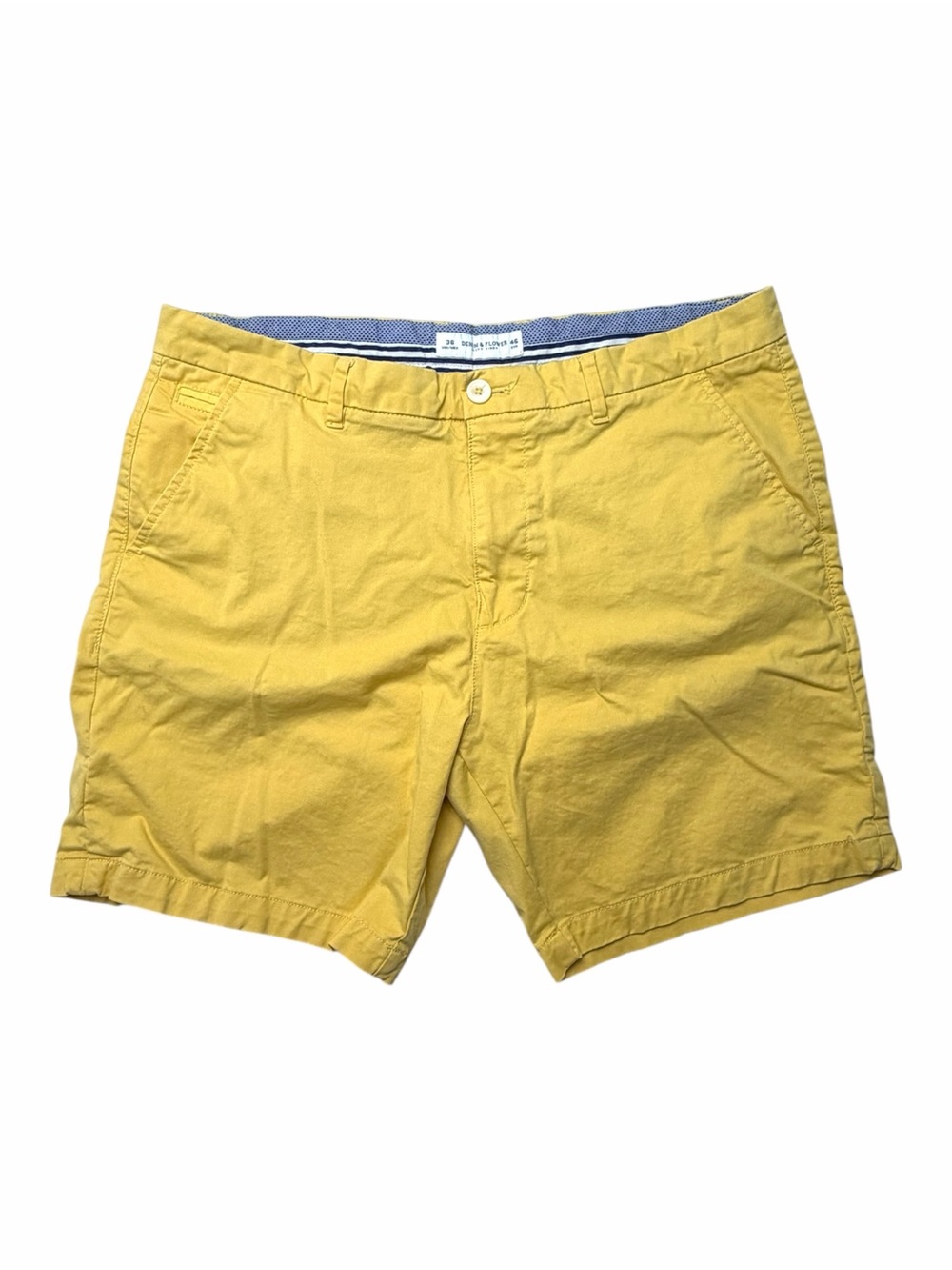 Denim & Flower Men's Sunny Yellow Flat-Front Shorts